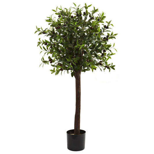 4’ Olive Topiary Silk Tree by Nearly Natural