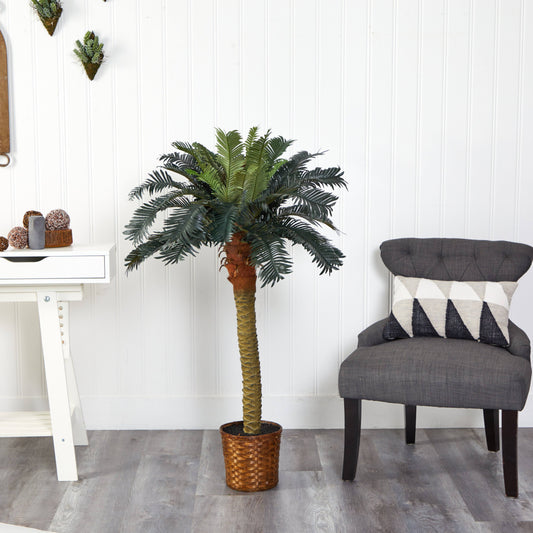 4' Sago Silk Palm Tree by Nearly Natural