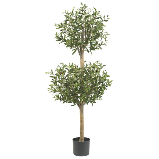 4.5' Olive Double Topiary Silk Tree by Nearly Natural