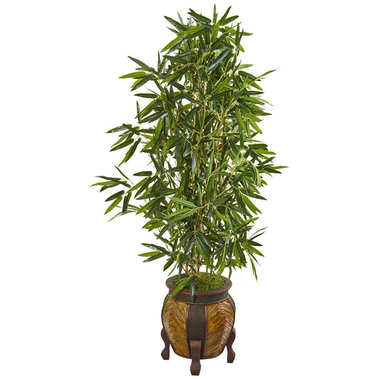 5’ Bamboo Artificial Tree in Decorative Planter (Real Touch) by Nearly Natural