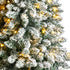 5’ Slim Flocked Montreal Fir Christmas Tree with 150 Warm White LED Lights and 491 Bendable Branches by Nearly Natural