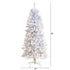 5’ Slim White Artificial Christmas Tree with 150 Warm White LED Lights and 491 Bendable Branches by Nearly Natural