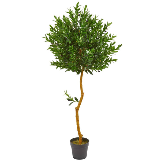 58” Olive Topiary Artificial Tree UV Resistant (Indoor/Outdoor) by Nearly Natural
