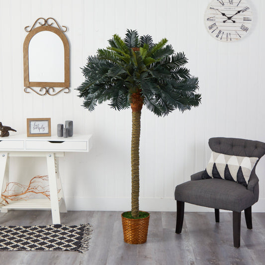 6' Sago Palm Silk Tree by Nearly Natural
