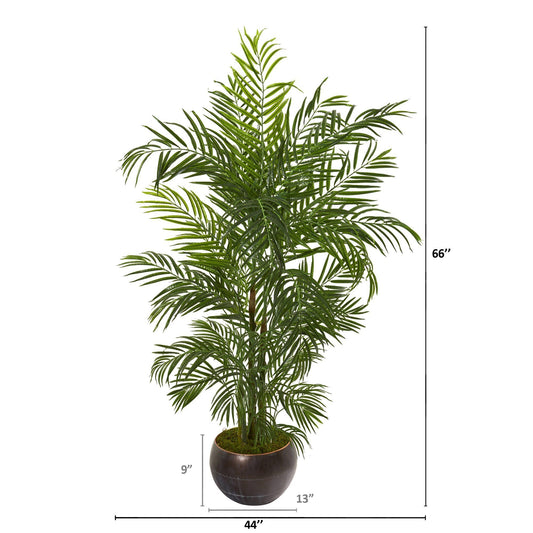 66” Areca Palm Artificial Tree in Planter (Indoor/Outdoor) by Nearly Natural