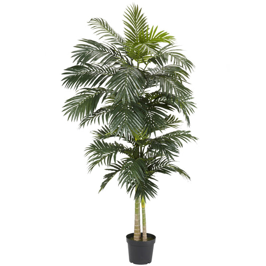 8'  Golden Cane Palm Silk Tree by Nearly Natural