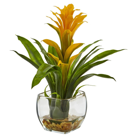 Bromeliad with Vase Arrangement by Nearly Natural