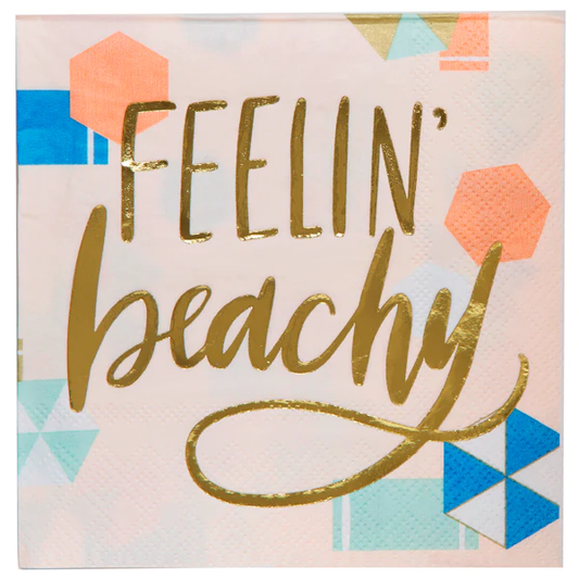 Feelin' Beachy Foil Party/Beverage/Cocktail Napkins |  9.75" square by The Bullish Store