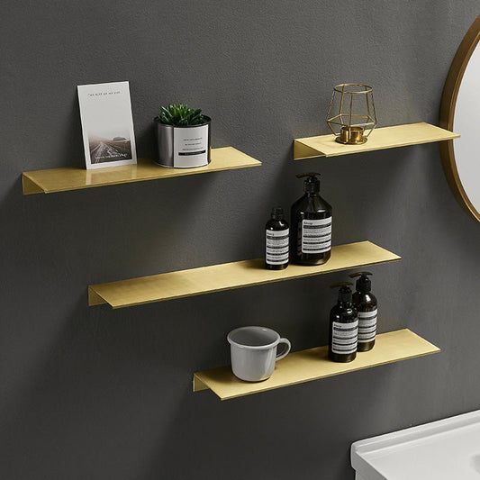 Brushed Aluminum Bathroom Shelves by Living Simply House