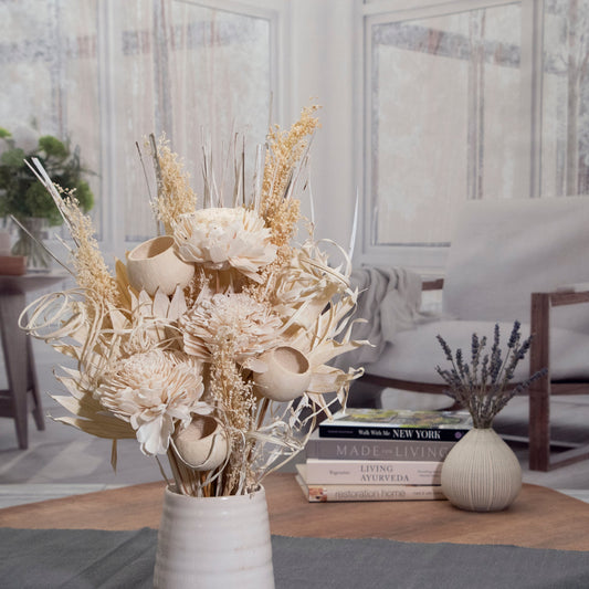 Sola Flower and Bleach Palm Bouquet by Andaluca Home