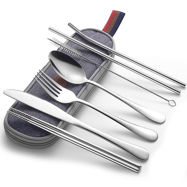 Cutlery Set with Portable Case by Living Simply House
