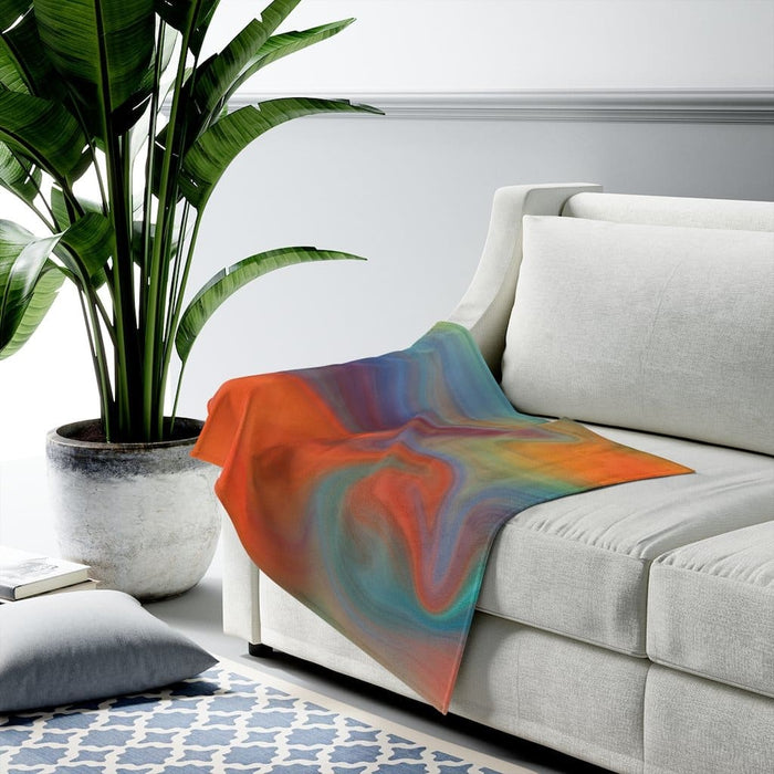 Decorative Throw Blanket, Multicolor Autumn Swirl Pattern by inQue.Style