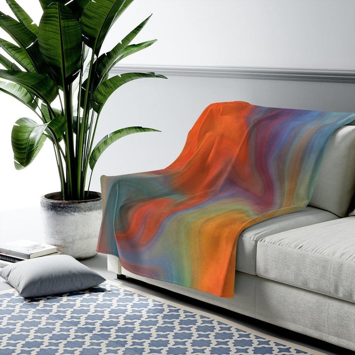 Decorative Throw Blanket, Multicolor Autumn Swirl Pattern by inQue.Style