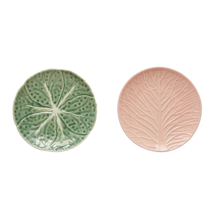 HAND-PAINTED EMBOSSED CABBAGE PLATE