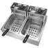 Deep Fryer 12.7QT/12L Stainless Steel Double Cylinder Electric Fryer with Baskets by Blak Hom