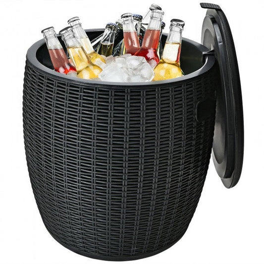 9.5 Gallon 4-in-1 Patio Rattan Cool Bar Cocktail Table by Blak Hom