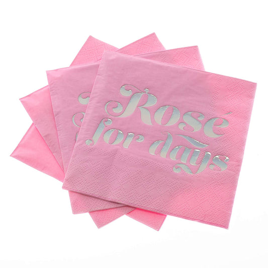 Rose For Days Foil Party/Beverage/Cocktail Napkins |  9.75" square by The Bullish Store