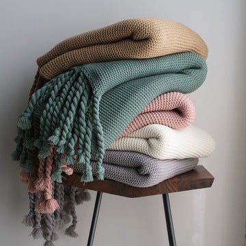 Tassel Woolen Blanket by Living Simply House