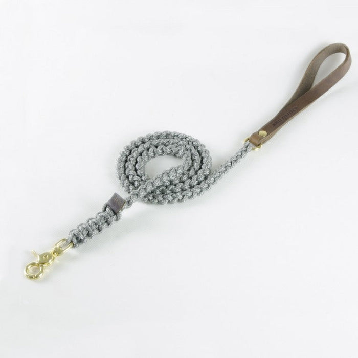 Touch of Leather Dog Leash - Grey by Molly And Stitch US