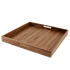 20 x 20 Inch Square Walnut Wood Serving and Coffee Table Tray with Handles by Virginia Boys Kitchens