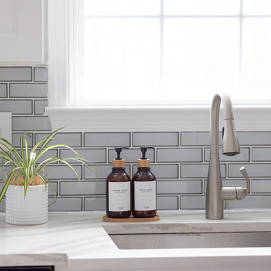 Wooden Soap Dispenser Tray by Living Simply House